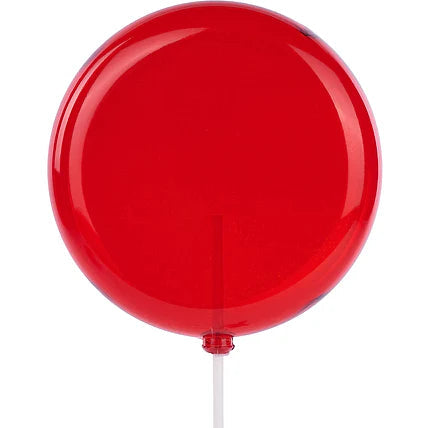 120MM LOLLIPOP W/STICK, 11.75"OAL - CLEAR RED - XC116324