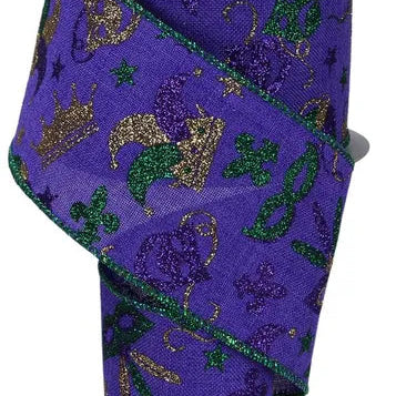 2.5"X10YD MARDI GRAS PATTERN - RGE124423