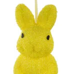 10"HX4.5"W IRID GLITTER BUNNY - YELLOW - HE734299