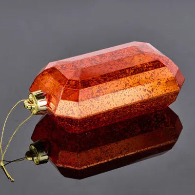 7"LX4"W ANTIQUE LOOK RECTANGLE GEM ORN - COPPER - XJ551548