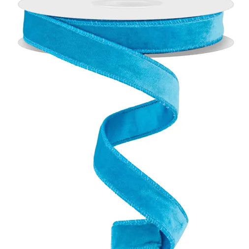 7/8"X10YD DELUXE VELVET/SATIN BACKING - TURQUOISE - RGE765852