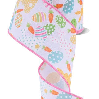 2.5"X10YD BUNNY/CARROT/EGG - WHITE/MULTI - RGF155727