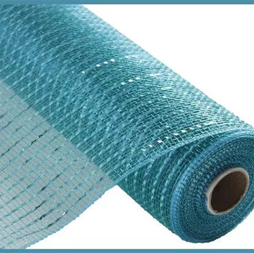 10"X10YD WIDE FOIL MESH - TEAL W/TURQUOISE FOIL - RE136660