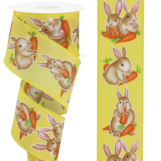 2.5"X10YD BUNNIES WITH CARROTS - YELLOW/MULTI - RGE175429