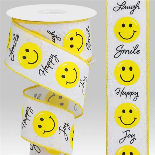 2.5"X10YD SMILEY FACE - BLACK/YELLOW/WHITE - RGA145827