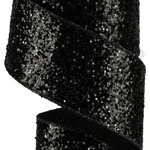 2.5"X10YD LARGE GLITTER - BLACK - RGA130102