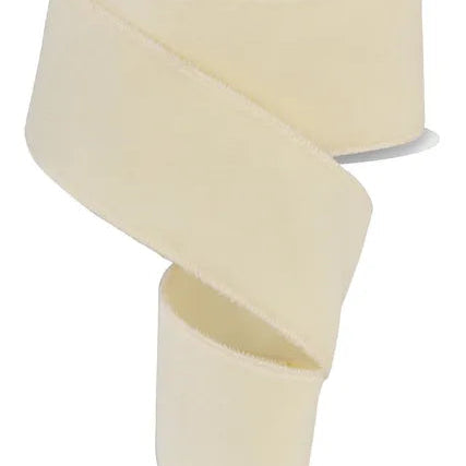 2.5"X10YD DELUXE VELVET/SATIN BACKING - CREAM - RGE1659A1