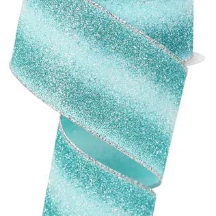 2.5"X10YD GRADIENT IRIDESCENT GLITTER - LIGHT BLUE/ICE BLUE - RGE179314