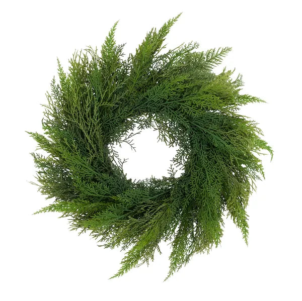 24"DIA CEDAR MIXED WREATH - GREEN - XX9906