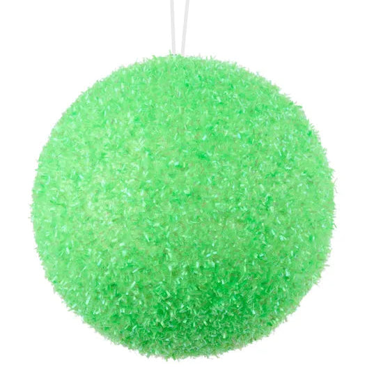 6"DIA V-CUT FOIL NEON BALL ORNAMENT - NEON GREEN - XJ780709