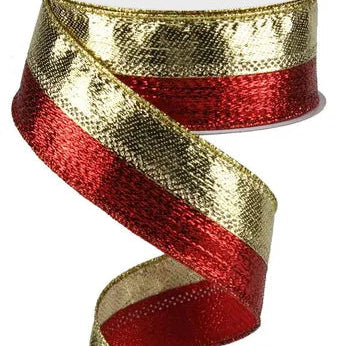 1.5"X10YD METALLIC 2-IN-1 - RED/GOLD - RG0177579