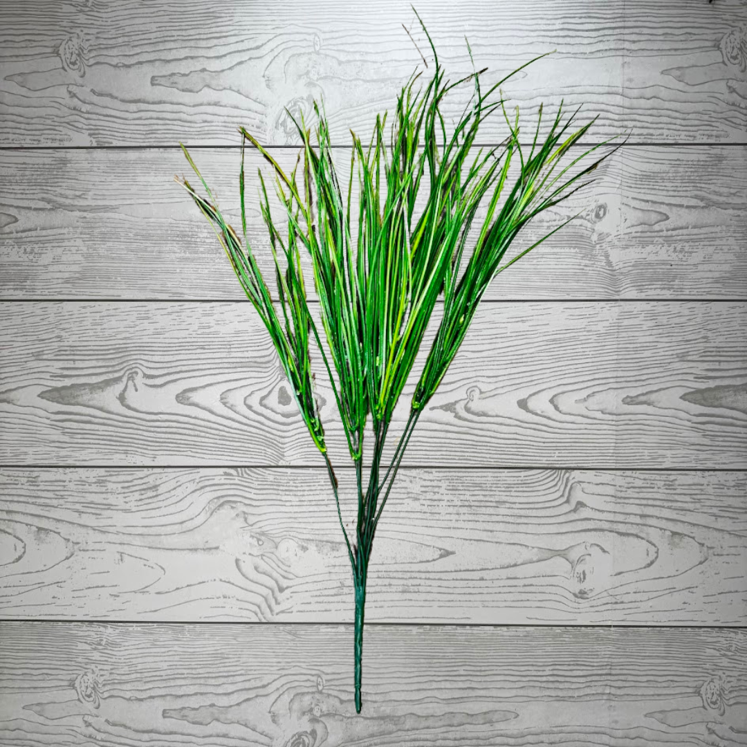 PLASTIC LONG GRASS BUSH X9 - 43861 * DOUBLE ORANGE