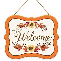 5"LX4"H EMBOSSED FALL SIGN - WELCOME - MD1441-3