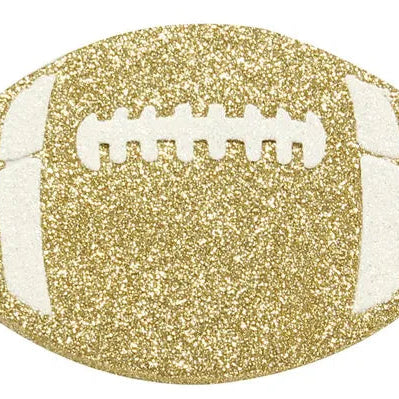 5"W X 3.125"H GLITTER FOOTBALL - GOLD/WHITE - MD0271AW