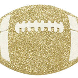 5"W X 3.125"H GLITTER FOOTBALL - GOLD/WHITE - MD0271AW