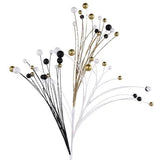37"L GLITTERED BALL/FISHLINE SPRAY - BLACK/GOLD/WHITE - XS1532AE