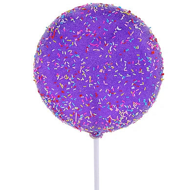 120MM GLITTER SPRINKLE LOLLIPOP W/STICK - PURPLE - XC120423