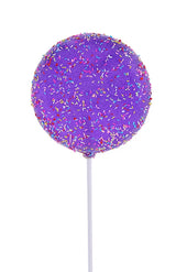 120MM GLITTER SPRINKLE LOLLIPOP W/STICK - PURPLE - XC120423