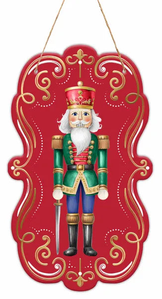 11.5"HX6.75" NUTCRACKER FRAME SIGN - RED/EMERALD/BLUE/GOLD - MD179324