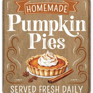 12"HX7.5"L MDF HOMEMADE PUMPKIN PIES - ORANGE/WHITE/BROWN - AP7466
