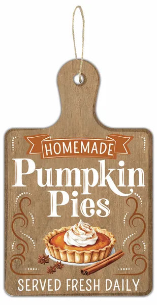 12"HX7.5"L MDF HOMEMADE PUMPKIN PIES - ORANGE/WHITE/BROWN - AP7466