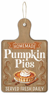12"HX7.5"L MDF HOMEMADE PUMPKIN PIES - ORANGE/WHITE/BROWN - AP7466