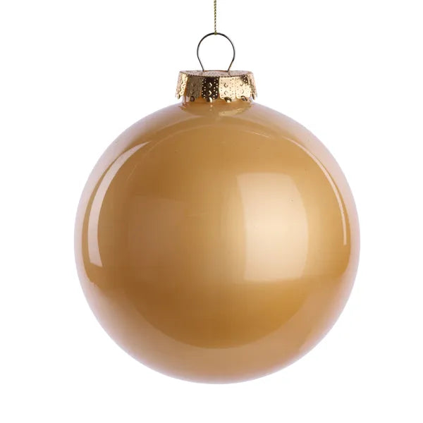 150MM DIA LACQUER/GLASS LOOK ORNAMENT - GOLD - XH966308