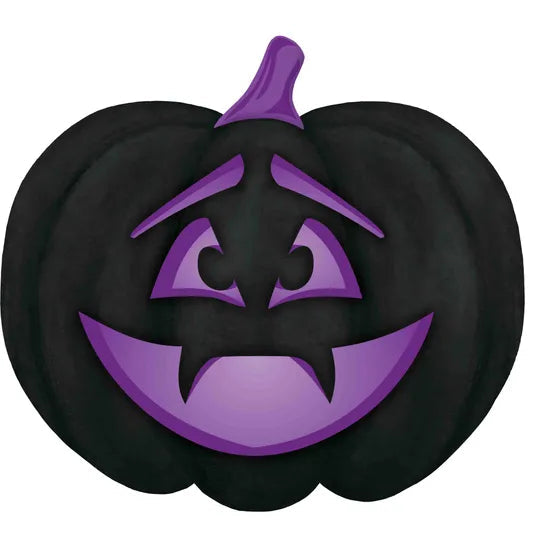 12"LX11"H EMBOSSED JACK-O-LANTERN SIGN - BLACK/PURPLE - MD1887M5