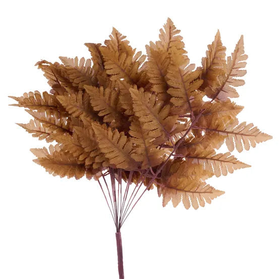 17"L PULL APART SILK LEATHER LEAF BUSH - LIGHT BROWN - FG629644