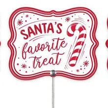 5"LX4"H CHRISTMAS CANDY SIGN PICK - TREAT - MF4008-T