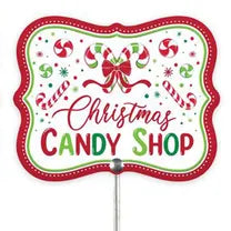 5"LX4"H CHRISTMAS CANDY SIGN PICK - CANDY SHOP - MF4008-C
