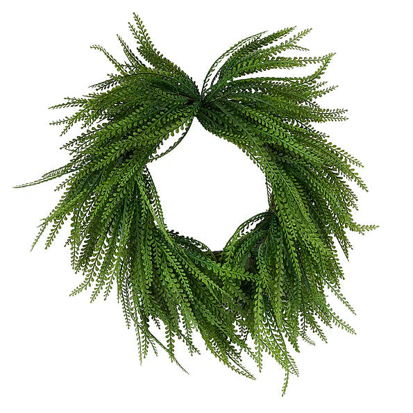 26"H X 22"L DRAPED FERN WREATH - TT GREEN - FG6878