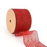 4"X10YD MESH WIRED RIBBON - RED - WR-10254-100-10