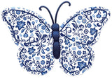 12"LX8.3"H CHINOISERIE BUTTERFLY - WHITE/DARK BLUE/LIGHT BLUE - MD1554E3