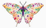 13.5"X8.45"H BOTANTICAL BUTTERFLY SIGN - PURPLE/BLUE/GREEN/ORANGE - MD1734K6