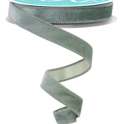 7/8"X10YD DELUXE VELVET/SATIN BACKING - SAGE GREEN - RGE765830