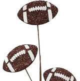 24"L GLITTER TRIPLE FOOTBALL PICK - BROWN/WHITE - MZ185204