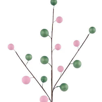 20"L METALLIC BERRY SPRAY - PINK/SAGE GREEN - EC5840E9