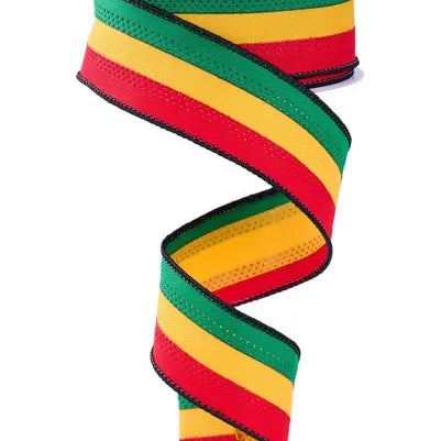 1.5"X10YD 3-IN-1 DIAGONAL WEAVE - RED/DARK YELLOW/EMERALD - RGC8214EN