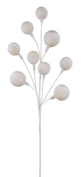 23.5"L VELVET/STYRO BALL SPRAY X9 - IVORY - EC448236