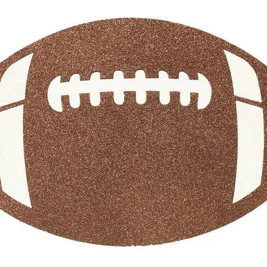 5"W X 3.125"H GLITTER FOOTBALL - BROWN/WHITE - MD027104