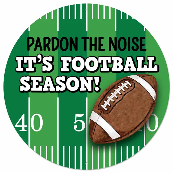 12"DIA METAL PARDON THE NOISE SIGN - GREEN/BROWN/BLACK/WHITE - MD1870