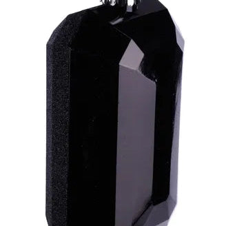 7"LX4"W GLITTER RECTANGLE GEM ORNAMENT - BLACK - XJ707802