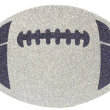 5"WX3.125"H GLITTER FOOTBALL - SILVER/NAVY BLUE - MD0271N6