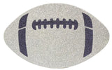 5"WX3.125"H GLITTER FOOTBALL - SILVER/NAVY BLUE - MD0271N6