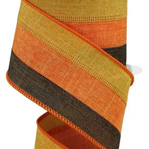 2.5"X10YD 3-IN-1 ROYAL BURLAP - DARK MUSTARD/ORANGE/BROWN - RG1604MW