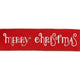 4"X5YD WIRED RIBBON - MERRY CHRISTMAS EMBROIDERED ON RED CANVAS W TISSUE BACKING - LA RIBBON - 6502W-250-100C