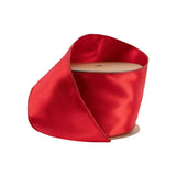 4"X10YD WIRED SHIMMER SATIN RIBBON - RED WITH RED BACKING - 2300W-250-100E