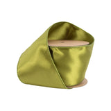 4"x10YD WIRED SHIMMER SATIN RIBBON - MOSS WITH MOSS BACKING - 2300W-570-100E