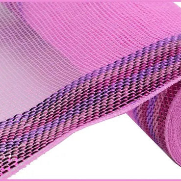 10.25"X10YD BORDER STRIPE METALLIC MESH - PINK/LAVENDER/HOT PINK - RY8504H4